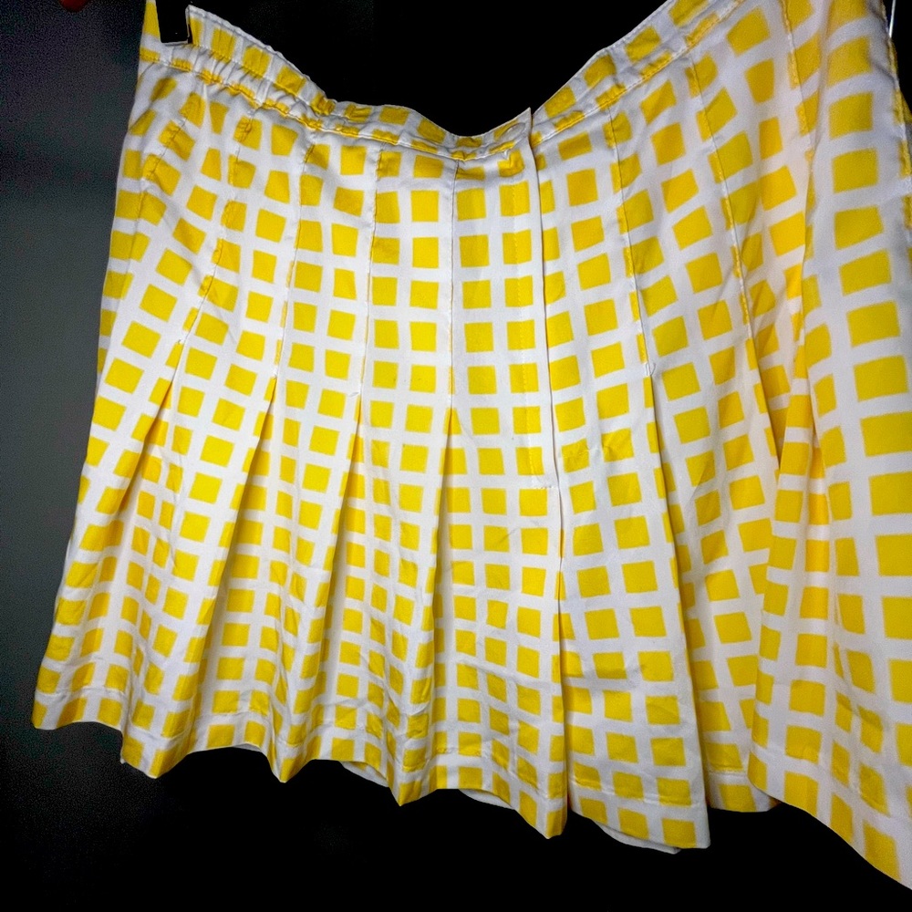 Yellow Check Pattern Mini School Skirt